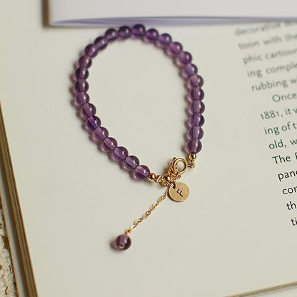 2025 Li Series Amethyst Letter Charm Balance Bracelet