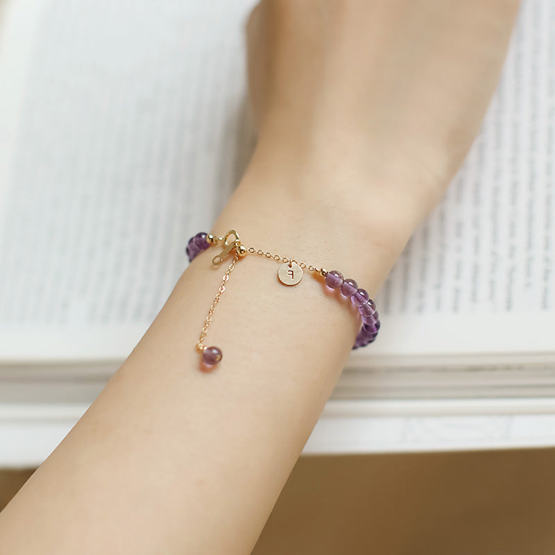 2025 Li Series Amethyst Letter Charm Balance Bracelet